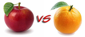 Apples versus Oranvges